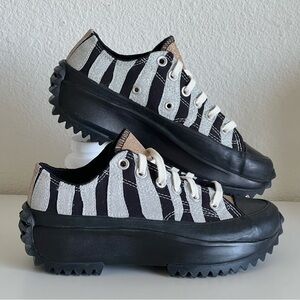 Converse Run Star Hike OX Platform Low Top 'Glitter Zebra' Silver Gold